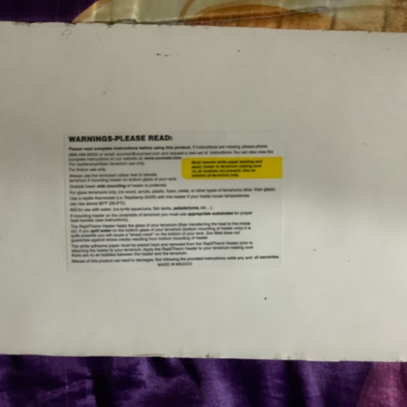 ZOO MED REPTITHERM UNDER TANK HEATER -LARGE -50-60 GAL -8x18 IN -24 WATT -RH-6 - Picture 7 of 11